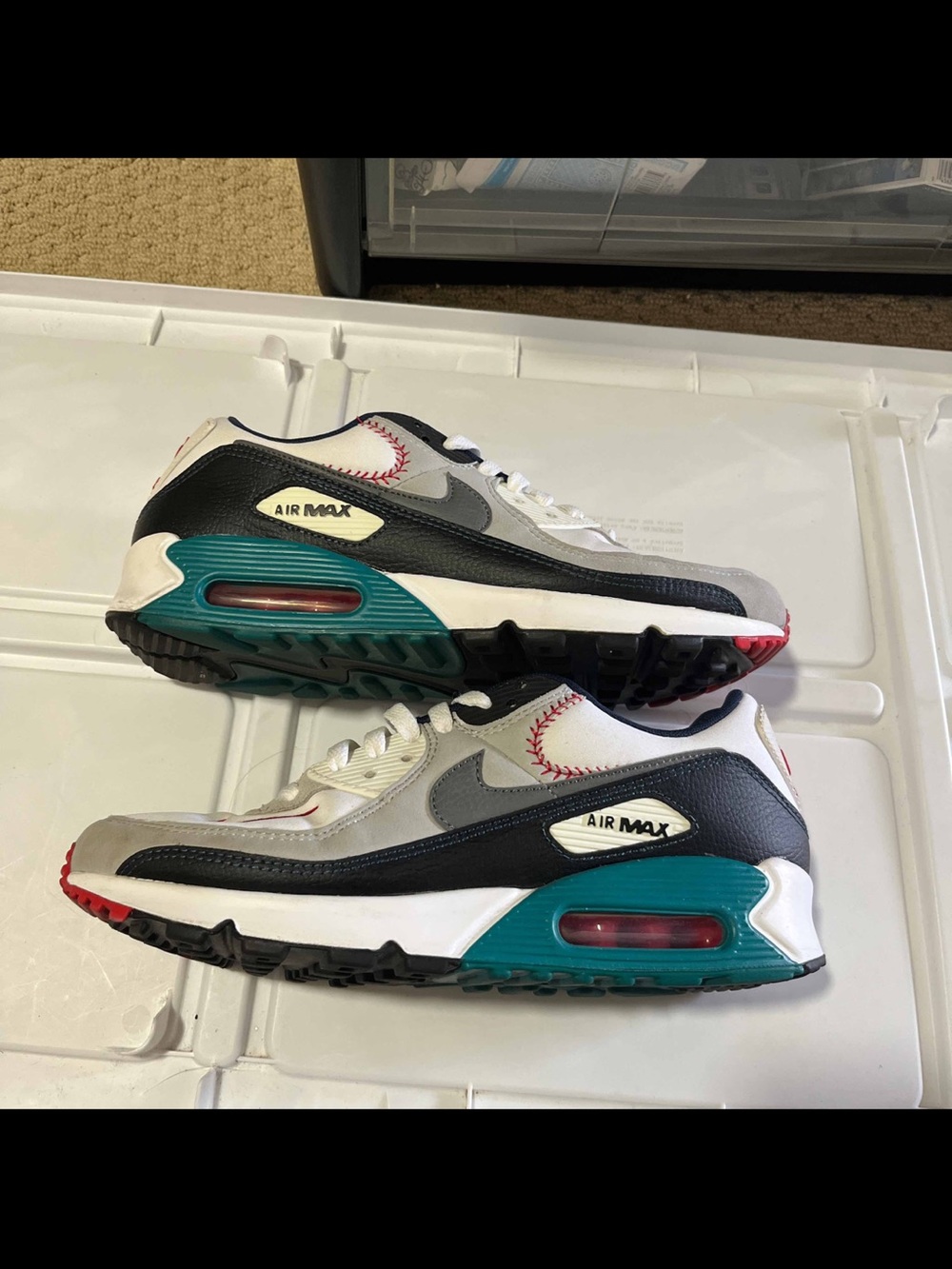 Nike Air Max 90 Ken Griffey Seattle Mariners Swingman Backwards Cap Shoes Size 9